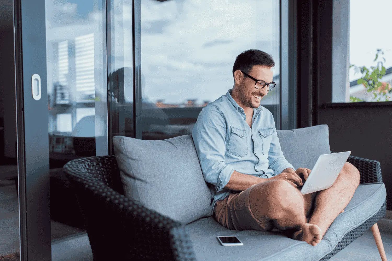 person working remotely from home