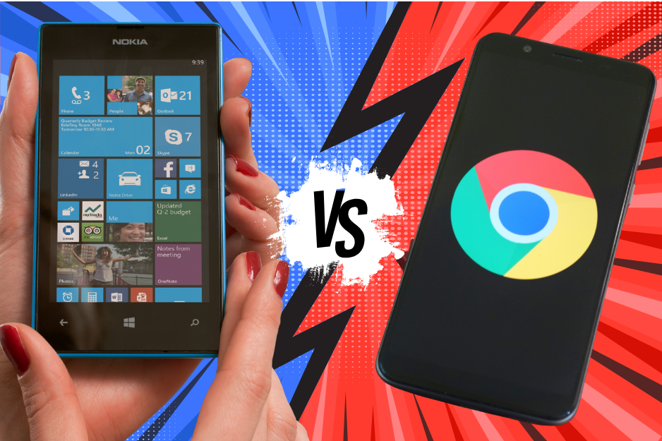 Google and Windows phones symbolizing Google Workspace to Microsoft 365 migration