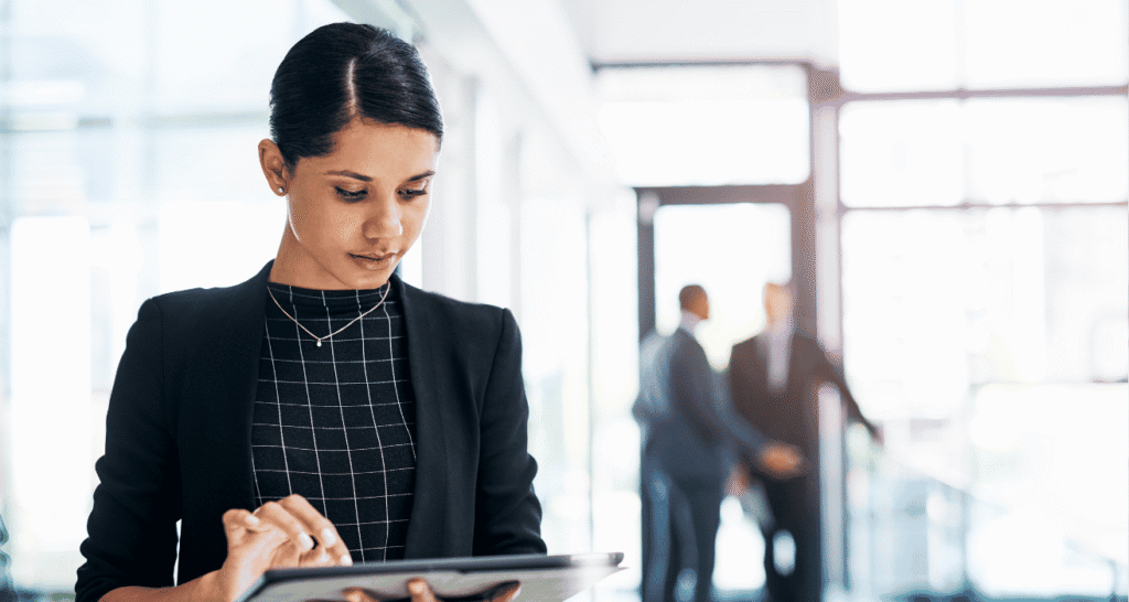Office manager at a law firm coordinating daily operations and IT services for law firms with attorneys in a modern office.